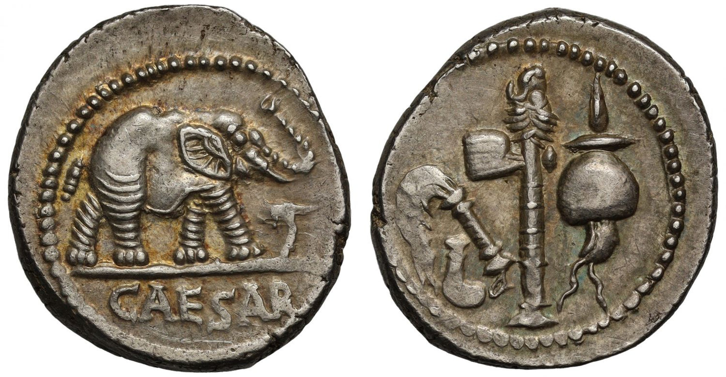 Julius Caesar, Silver Denarius, military mint moving with Caesar.