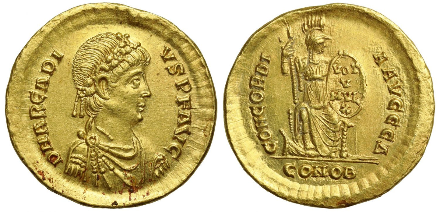 Arcadius, Gold Solidus, Constantinople.