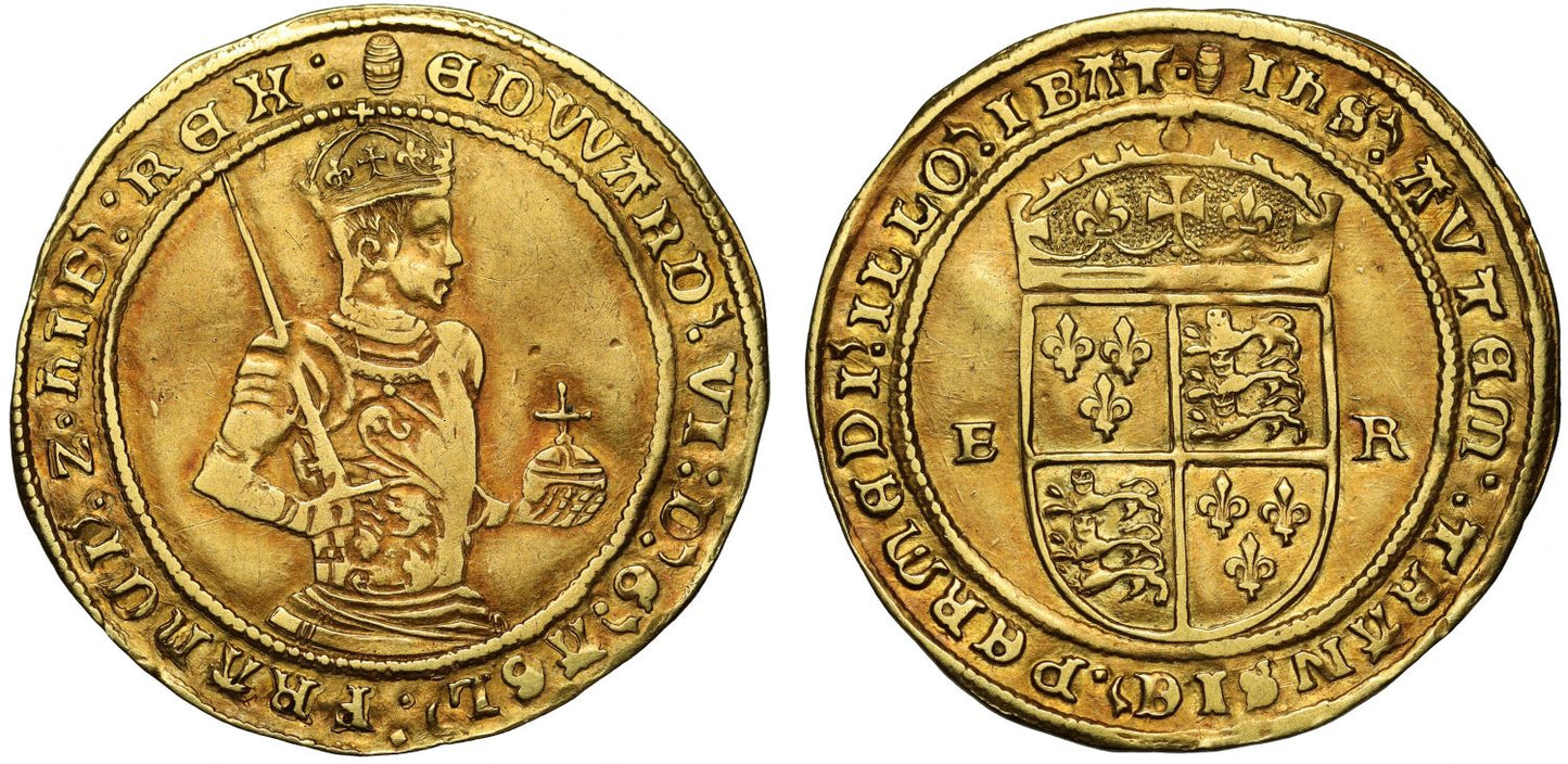 Edward VI gold Half-Sovereign, 3rd issue, frosted crown reverse, NGC XF40