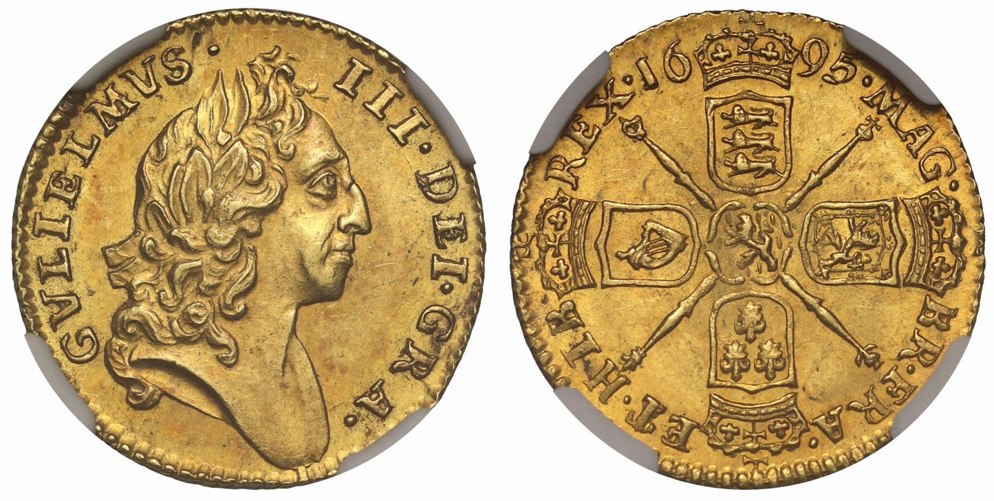 William III 1695 Half-Guinea NGC MS62