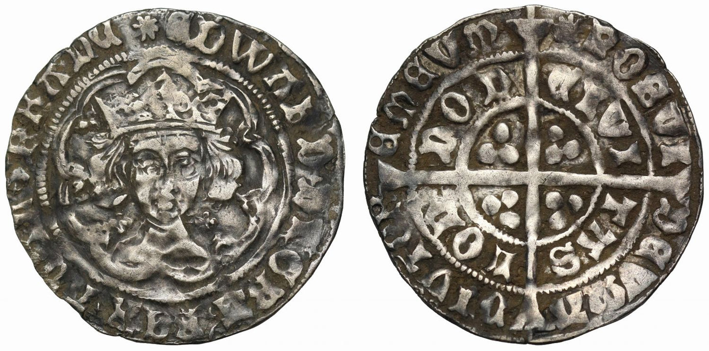 Edward IV, First Reign, Light Coinage Groat, class Vd, mm. sun, ex Elmore Hoard