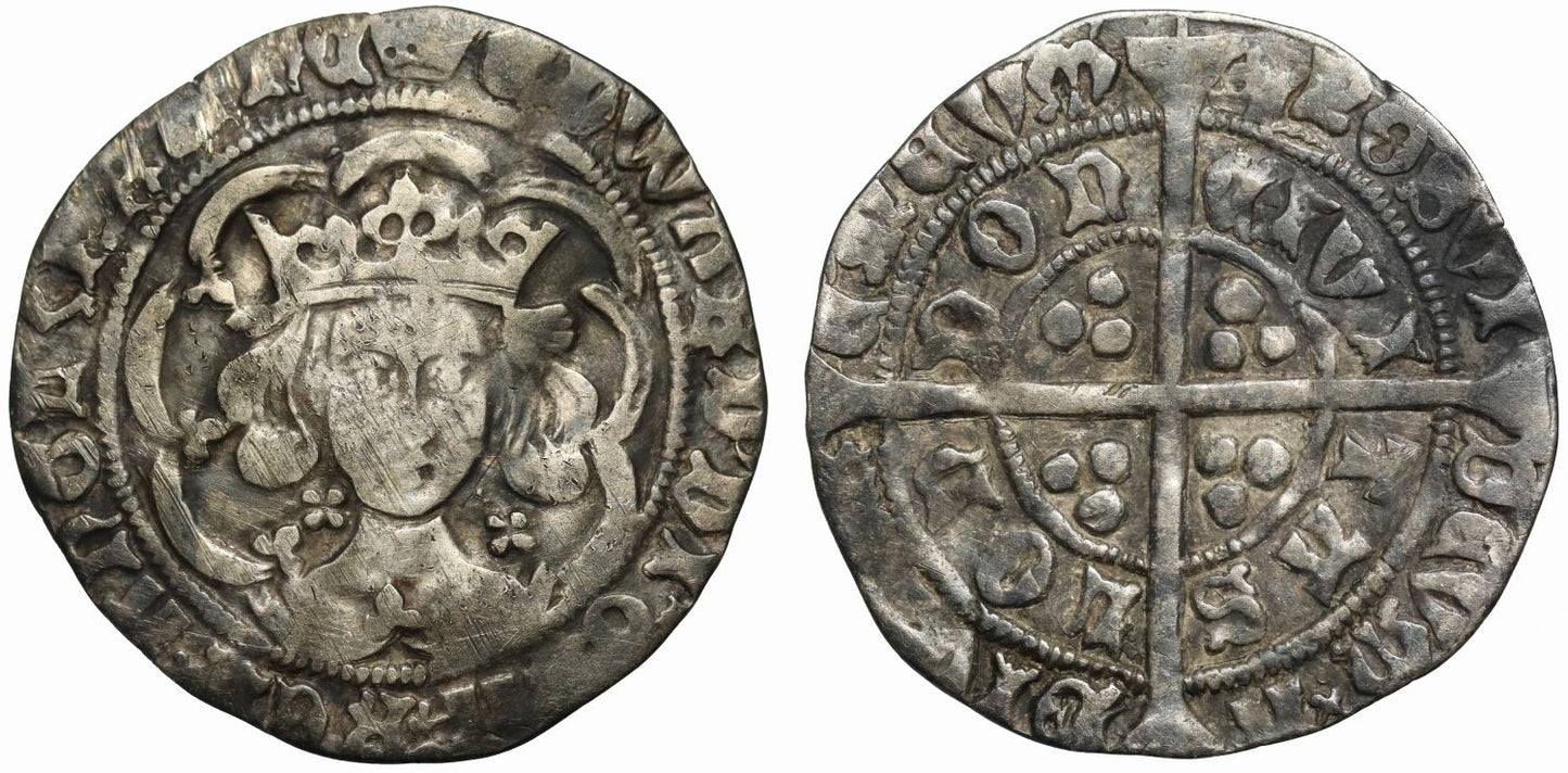 Edward IV, First Reign, Light Coinage Groat, class Vd, mm. crown