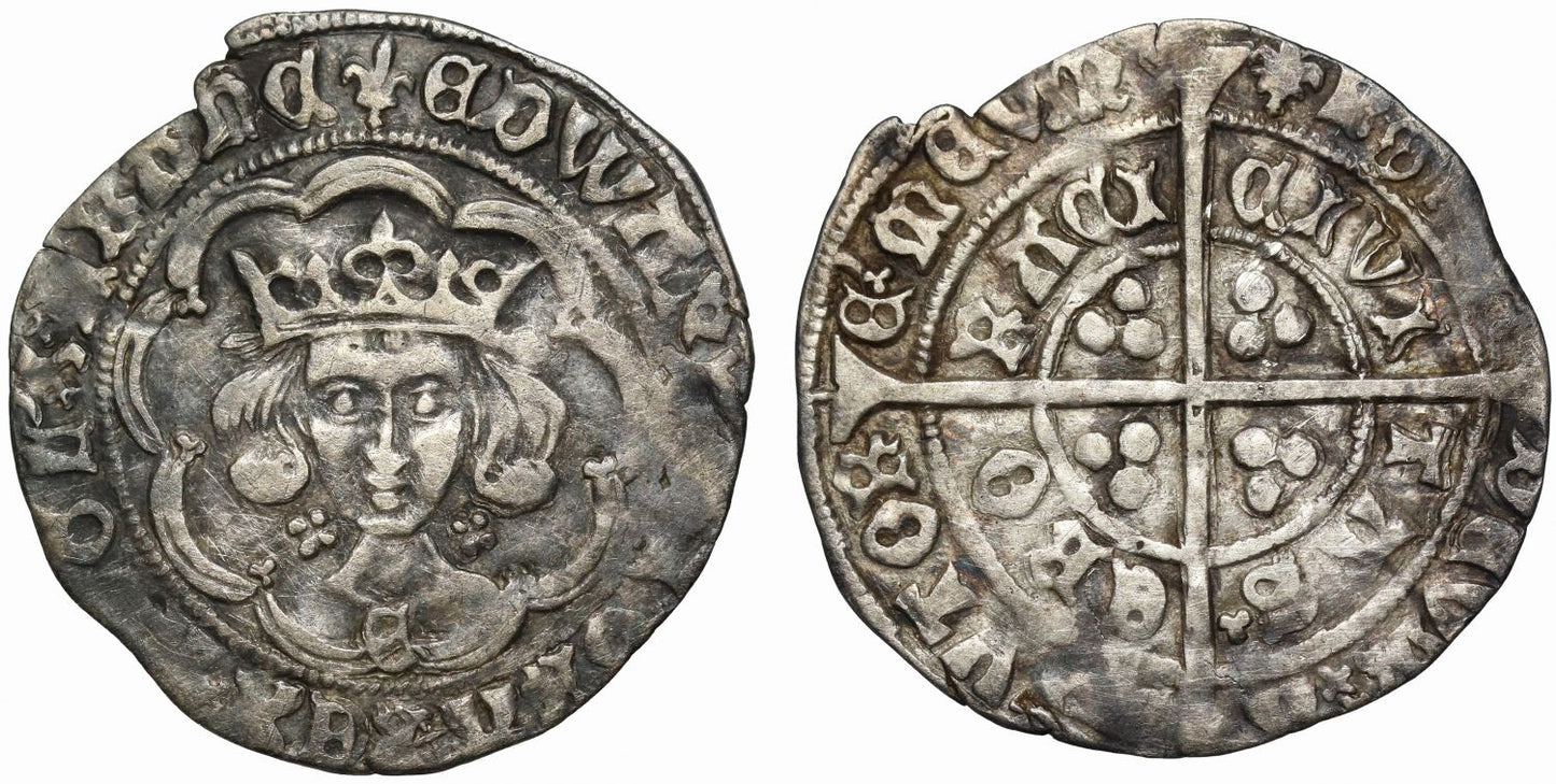Edward IV, First Reign, Light Coinage Groat, York, class VII, mm. lis