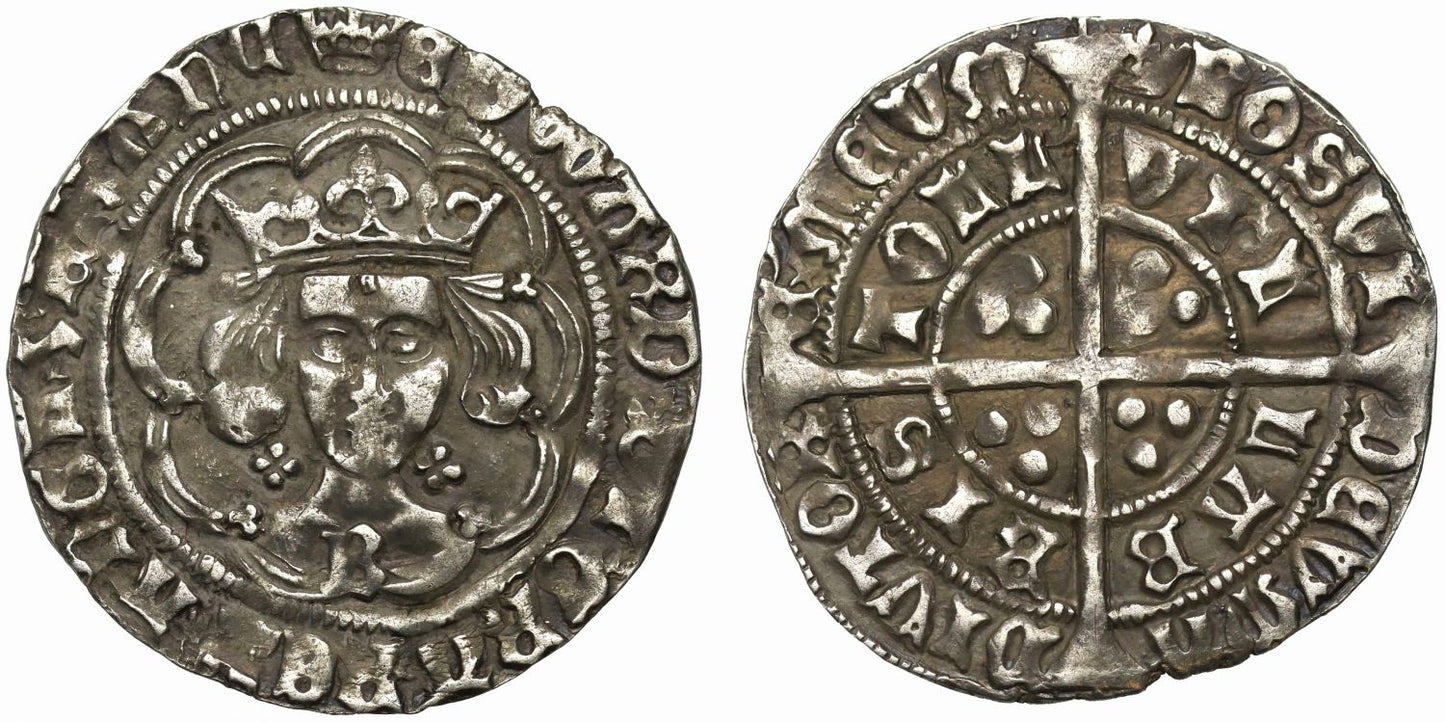 Edward IV, First Reign, Light Coinage, Groat, Bristol, mintmark Crown