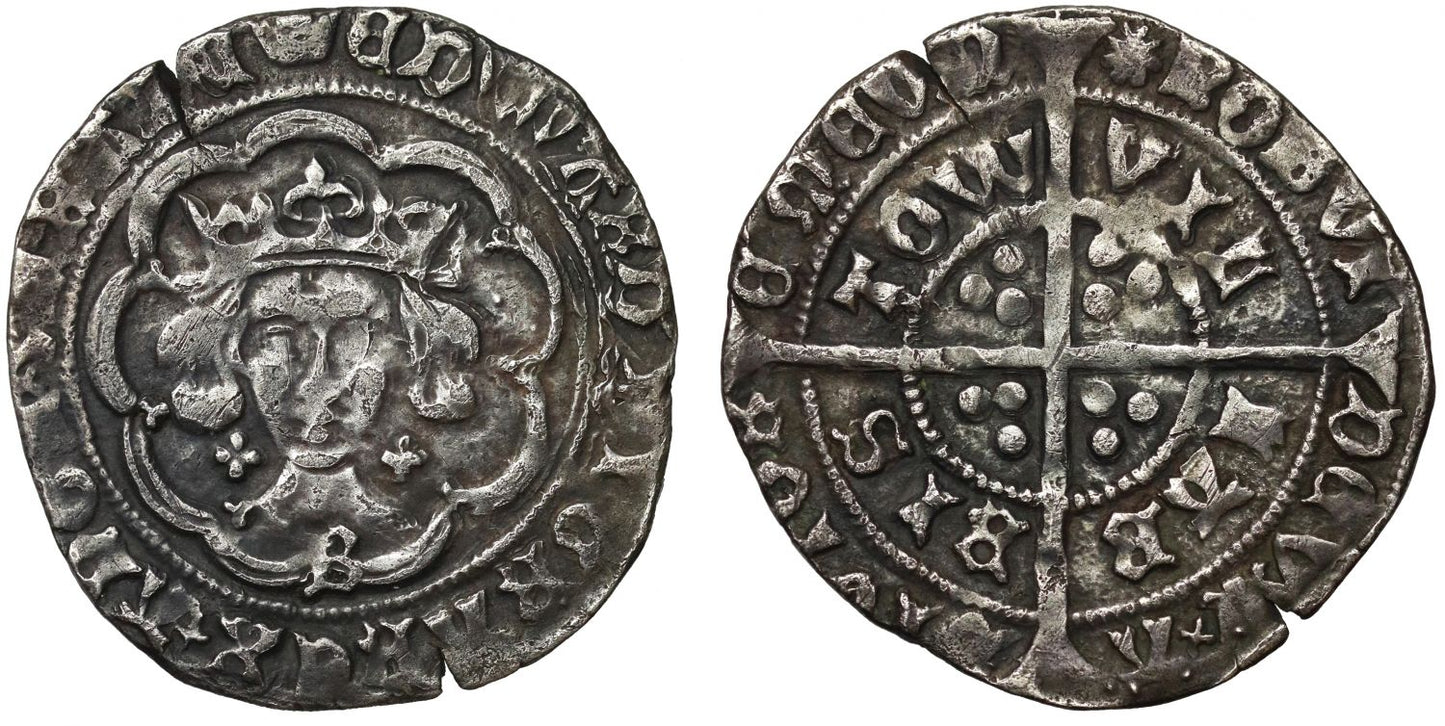 Edward IV Groat, First reign, Bristol mint, mm crown obv. mm sun rev.