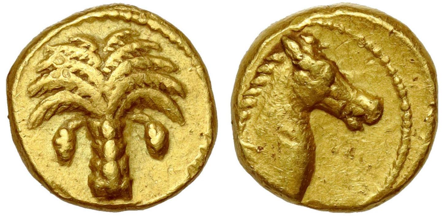 Zeugitana, Gold Tenth-Stater, 350-320 BC.