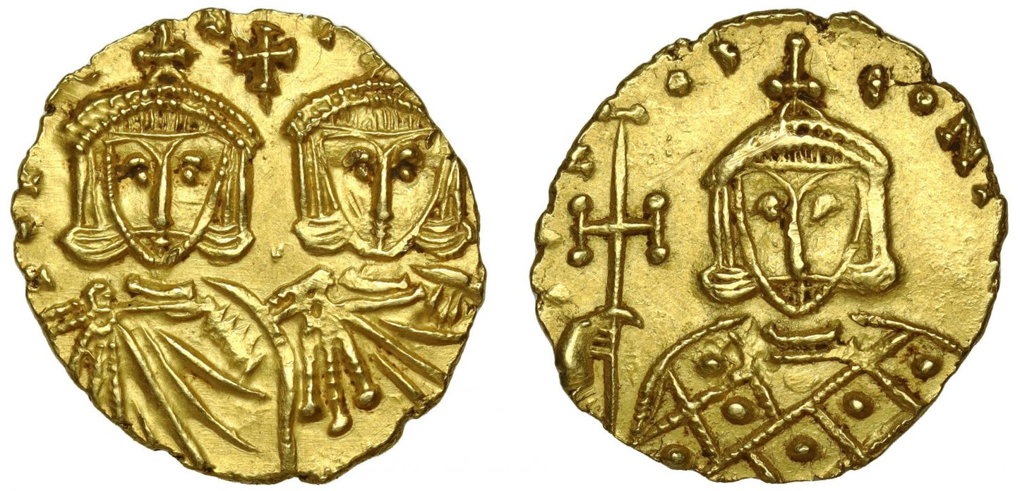 Constantine V and Leo IV, Solidus, Syracuse.