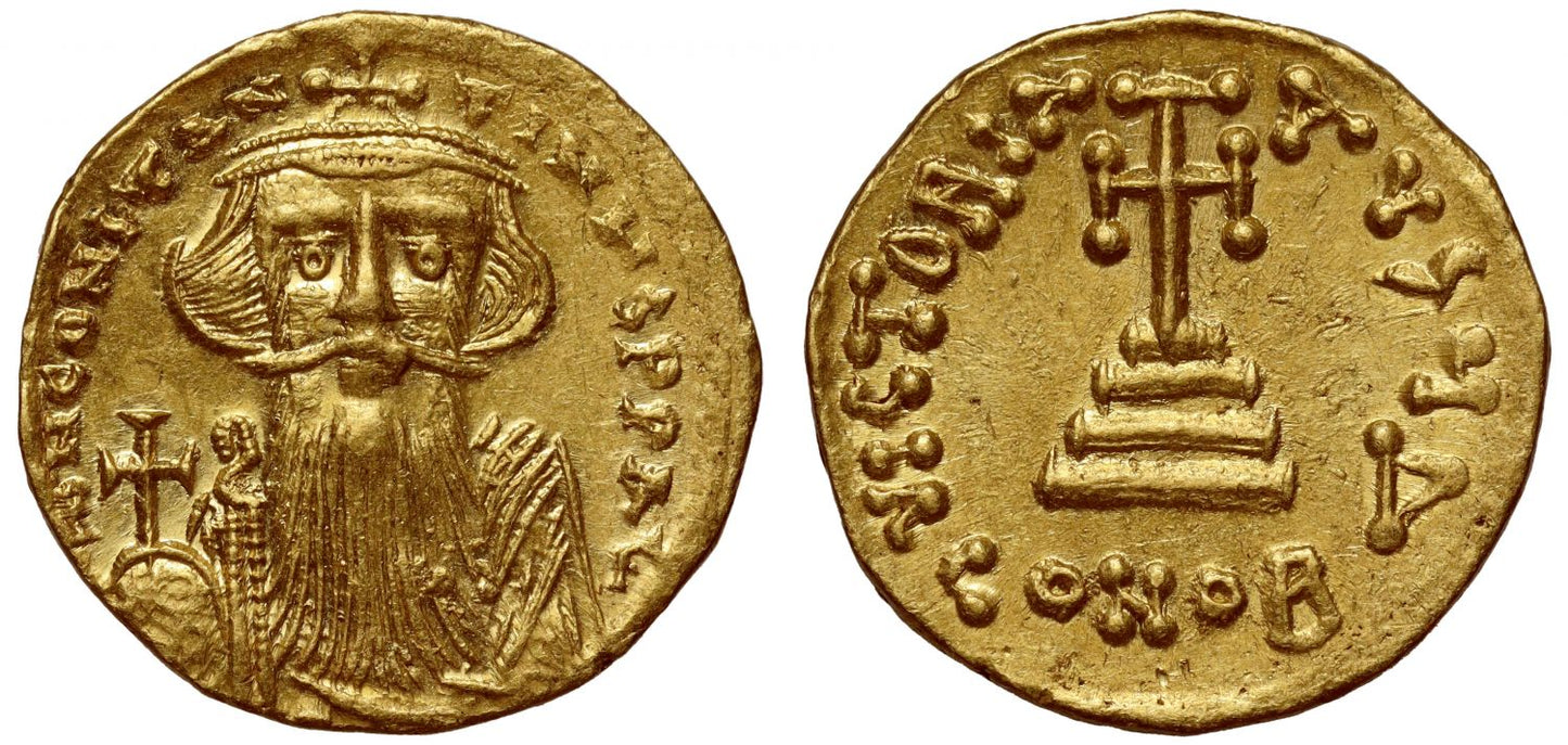 Constans II (641 –668), Gold Solidus, Constantinople, officina A.