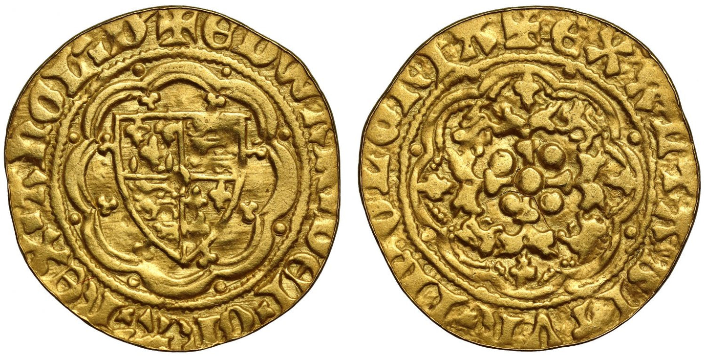 Edward III Quarter-Noble, Transitional Treaty, rare variation of type