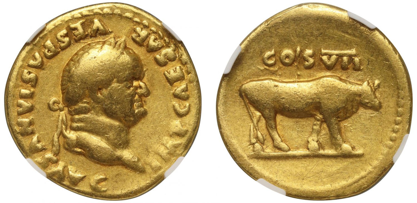 Vespasian, Gold Aureus, Ch F 5/5 4/5.