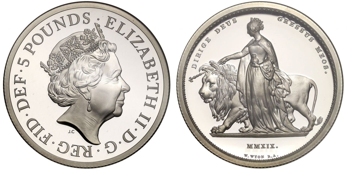 Elizabeth II 2019 2oz Silver PF69 UCAM Una and the Lion