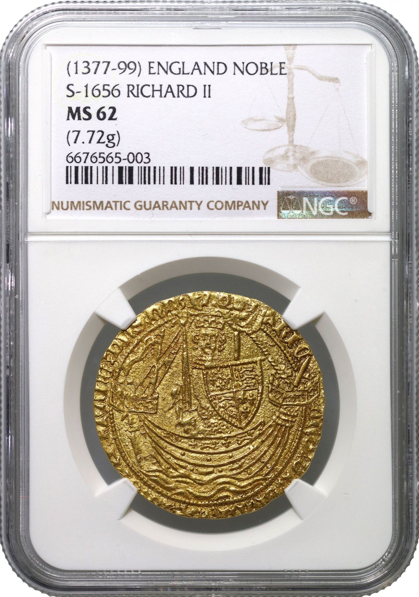 Richard II Noble, Calais, type 3a, MS62, with French title