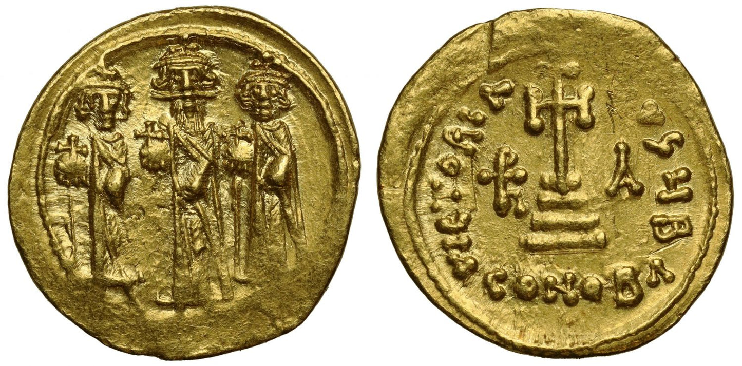 Heraclius, Heraclius Constantine & Heraclonas, Gold Solidus, officina B.