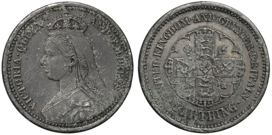 Victoria 1887 lead pattern Farthing for Adolph Weyl, extremely rare