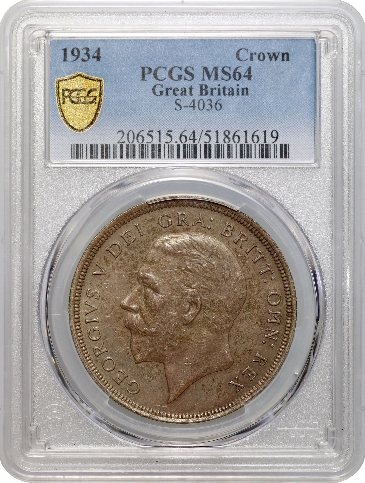 George V 1934 'Wreath' Crown, MS64, rarest date, 932 struck