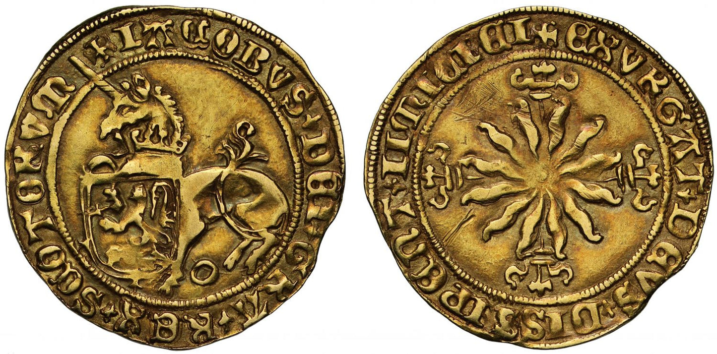 Scotland, James IV Unicorn, ring only below unicorn, iimici reverse legend