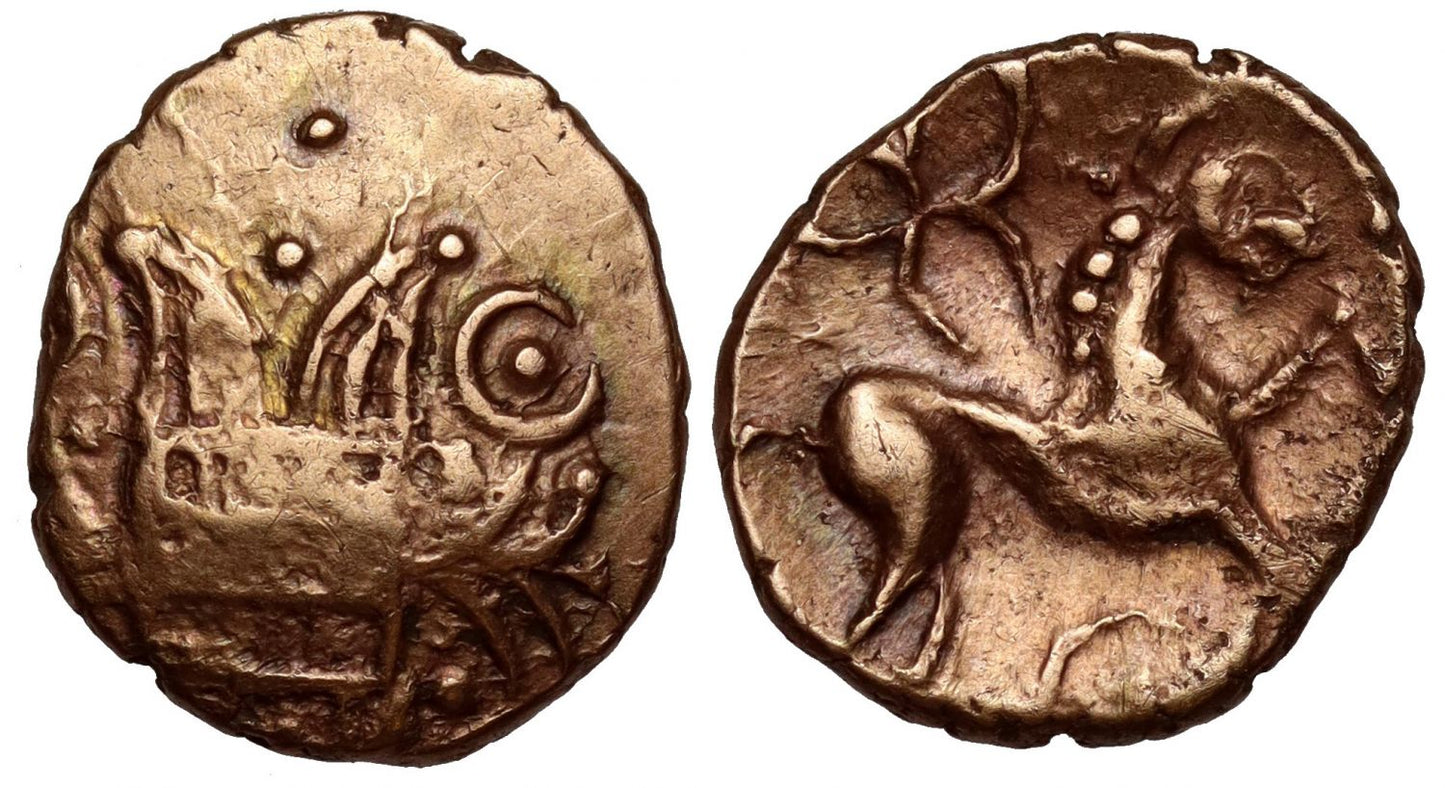 Ancient British, Iceni, 'Irstead Trefoil' Type, Quarter-Stater.