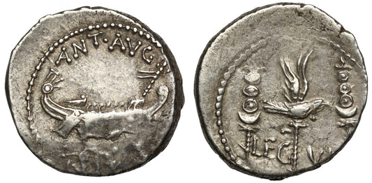 Mark Antony, Legionary Silver Denarius.