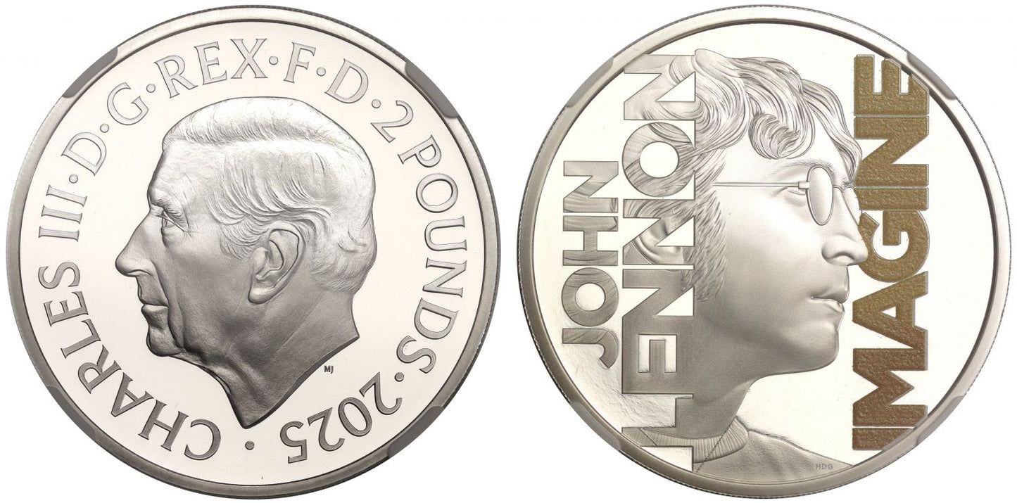 *Charles III 2025 silver colour 1oz John Lennon PF70 UC FDI