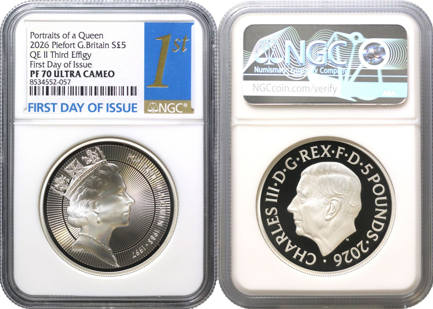 *Charles III 2026 silver PF70 FDI piedfort £5 Third Effigy