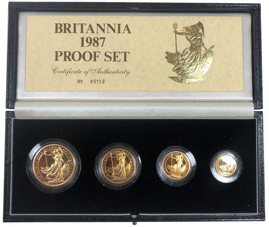 Elizabeth II 1987 gold proof 4-coin Britannia Set