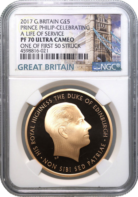 Elizabeth II 2017 PF70 UC Five-Pounds Prince Philip