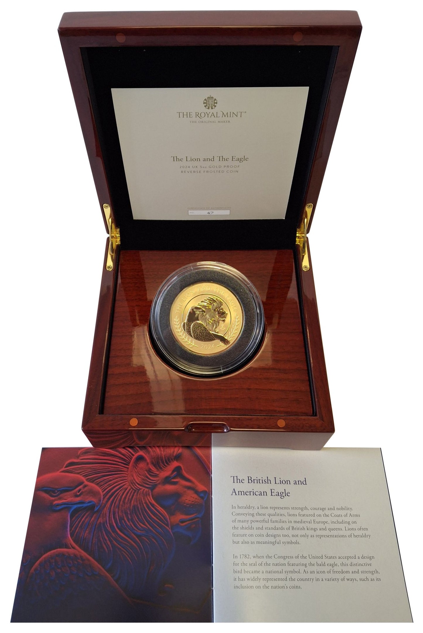 * Charles III 2024 gold RP70 5oz Lion and Eagle