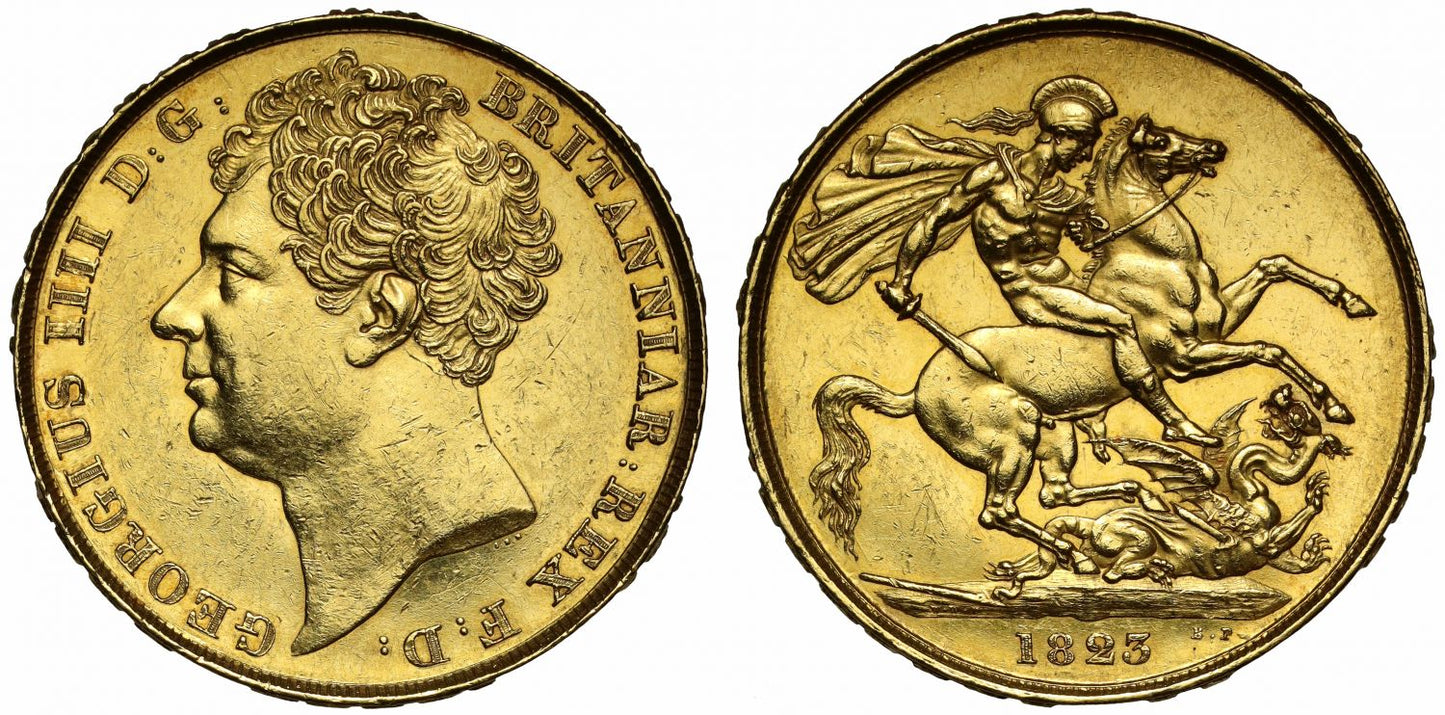 George IV 1823 Two-Pounds, first currency issue of this denomination