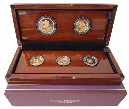 Elizabeth II 2015 gold proof 5-coin Sovereign Set, first Jody Clark set