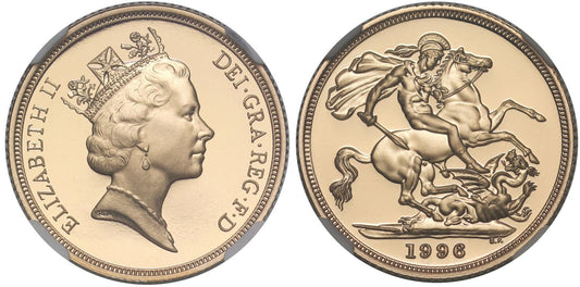 Elizabeth II 1996 PF70 UCAM gold Sovereign