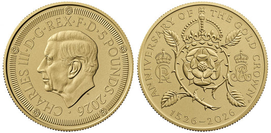 Charles III 2026 gold proof £5, 500 years of the Crown