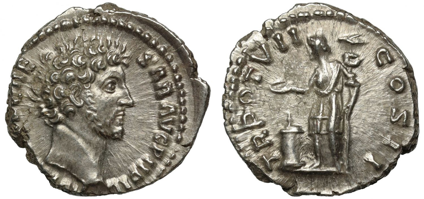 Marcus Aurelius, Silver Denarius, rev. Genius.