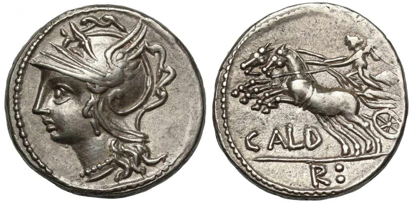 C. Coelius Caldus, Silver Denarius, 104 BC.