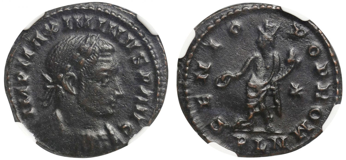 * Romano-British Interest - London Mint, Maximinus II (AD 310-313), Æ 3, London. NGC Ch XF.