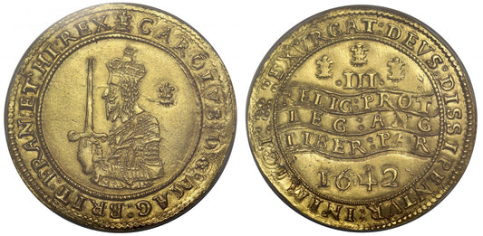 Charles I 1642 Triple Unite, Oxford, dies III/S2, MS61