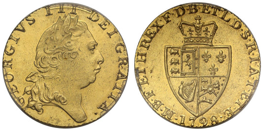 George III 1798 Guinea, PCGS MS63, fifth bust, spade reverse