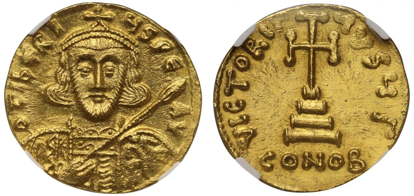Tiberius III, Gold Solidus, MS 5/5 2/5.