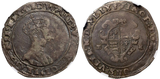 Edward VI 1549 Shilling, Canterbury, mm T, VF35, Roman numerals date