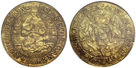 Elizabeth I Sovereign, sixth issue, mm crescent (1587-89), AU53