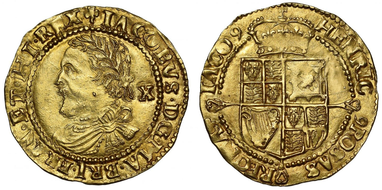 James I Half-Laurel, 3rd coinage, 4th bust, mm trefoil