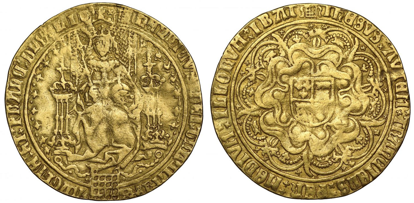 Henry VIII fine gold Sovereign of Twenty shillings, first issue, mm portcullis