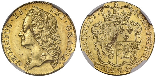 George II 1740 Half-Guinea intermediate head MS61, extremely rare date
