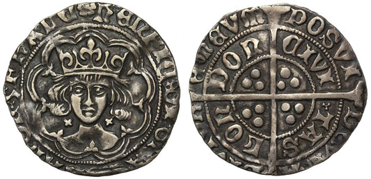 Henry VII Groat, Type 1, open crown, saltires by neck, mm rose, London