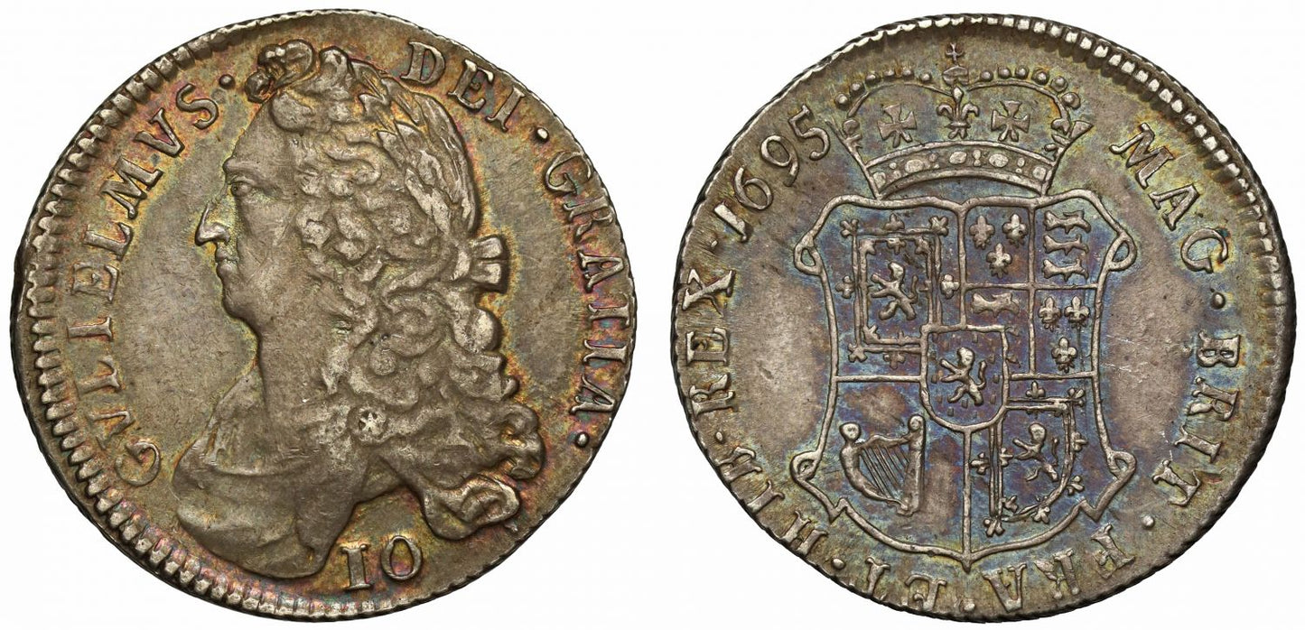 Scotland, William III 1695 Ten Shillings, very well preserved example