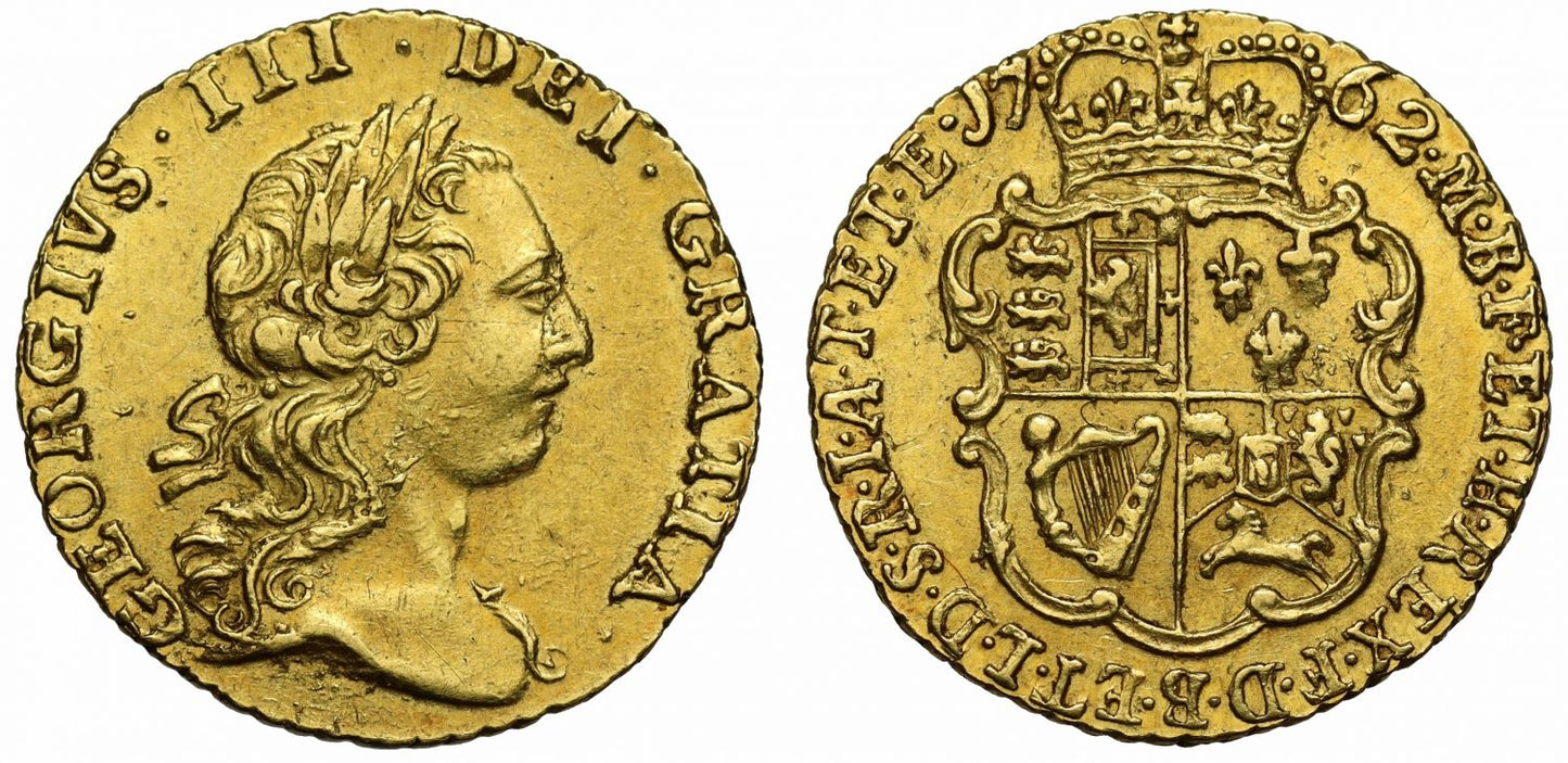 George III 1762 Quarter-Guinea, one year only issue from captured treasure
