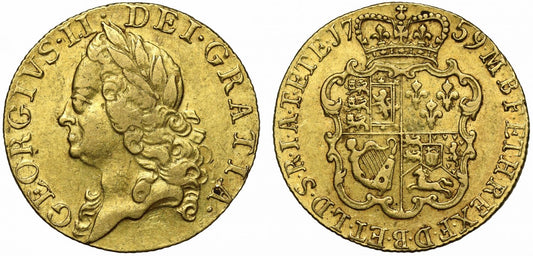 George II 1759 Guinea, old head, reign penultimate date