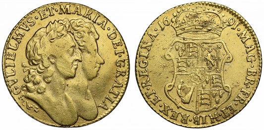 William and Mary 1691 Guinea, very rare date