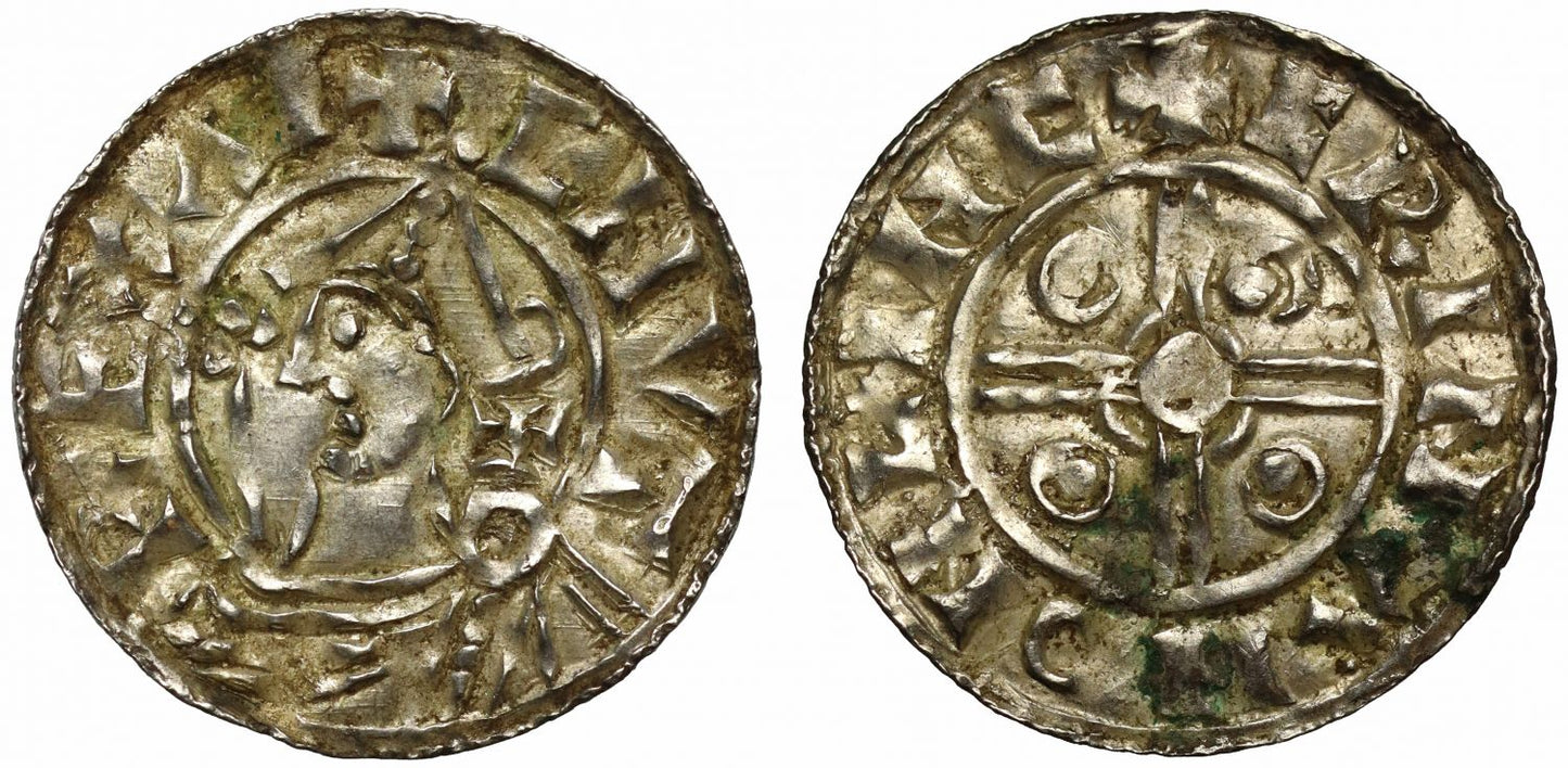 Canute Penny, Helmet type, Lincoln, Crinan, extra cross by head
