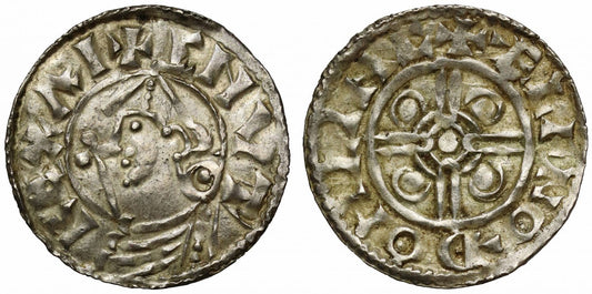 Canute Penny, Helmet type, Lincoln, Aelfnoth, ex Cambridge Hoard (c.1992)