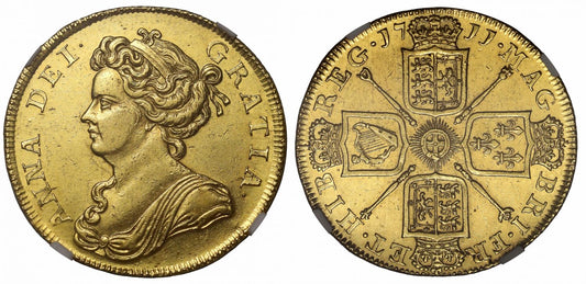 Anne 1711 Two-Guineas, Post-Union, NGC AU58